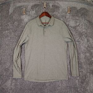 lululemon athletica Men’s Long-Sleeve Polo — Light Sage Green Size XXL
